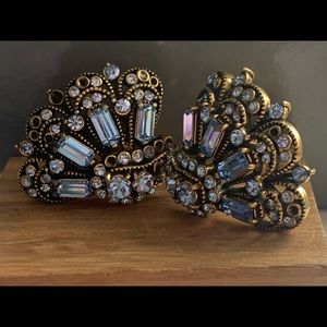 Signed antique Hollycraft clip on earrings